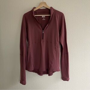 REI Women's Maroon Long Sleeve Quarter-Zip Top